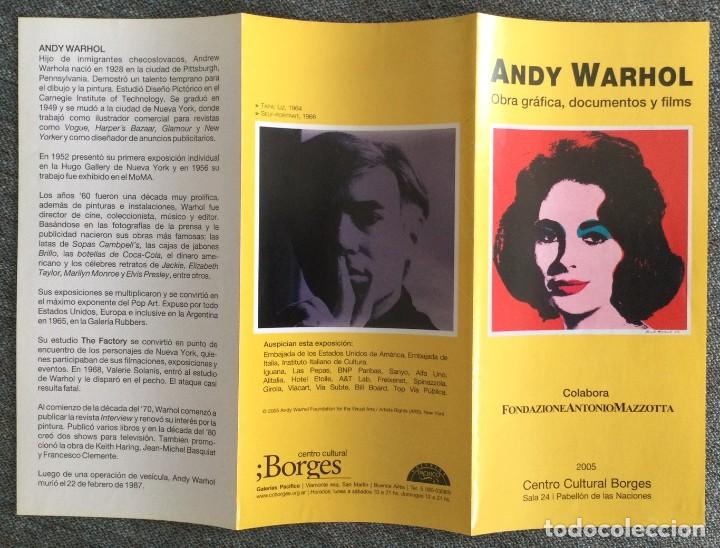Otros objetos de arte: Exposici&oacute;n Andy Warhol (Buenos Aires, 2005). Tr&iacute;ptico - Foto 1