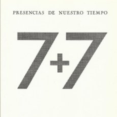 Otros Objetos de Arte: FOLLETO 7+7, 14 ANIVERSARIO GALERÍA RENÉ METRAS. BARCELONA. 1976. 23X16 CM. 7 PINTORES Y ESCULTORES.