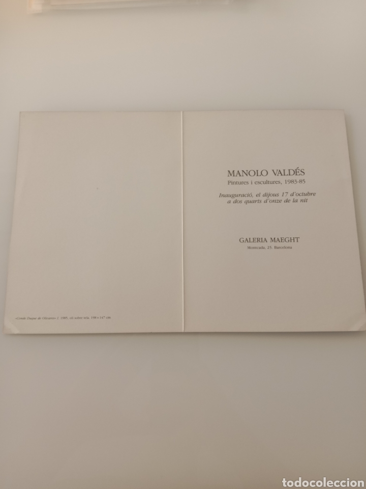 Otros objetos de arte: D&iacute;ptico Manolo Vald&eacute;s Inauguraci&oacute;n - Foto 2