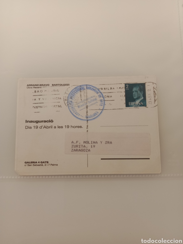 Otros objetos de arte: Postal inauguraci&oacute;n Arranz Bravo Bartolozzi - Foto 2