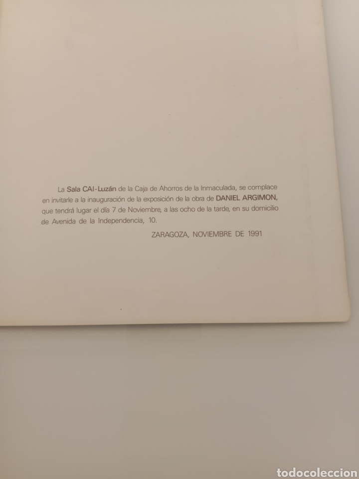Otros objetos de arte: Daniel Argimon invitaci&oacute;n Sala CAI Luz&aacute;n - Foto 2