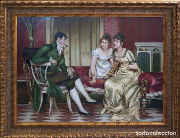 Otros objetos de arte: &Oacute;LEO SOBRE LIENZO. ESCUELA FRANCESA. - Foto 1