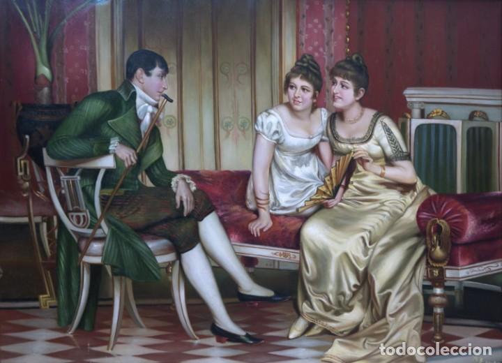 Otros objetos de arte: &Oacute;LEO SOBRE LIENZO. ESCUELA FRANCESA. - Foto 2