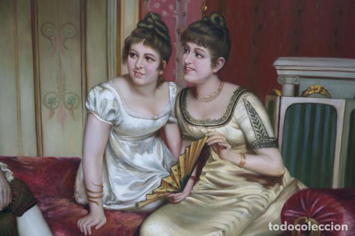 Otros objetos de arte: &Oacute;LEO SOBRE LIENZO. ESCUELA FRANCESA. - Foto 3