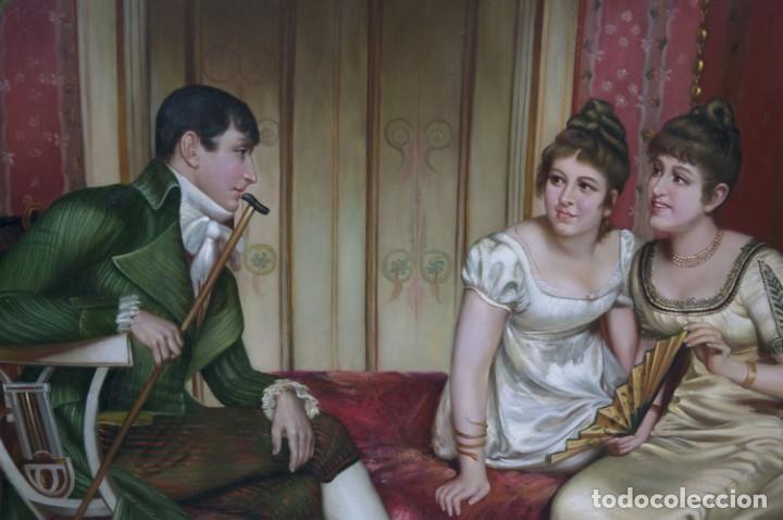 Otros objetos de arte: &Oacute;LEO SOBRE LIENZO. ESCUELA FRANCESA. - Foto 4