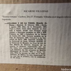 Varios objetos de Arte: PRECIOSA OBRA DE RICARDO VILLODAS Y DE LA TORRE. ”ESCENA ROMANA ” CARBÓN 26X37CM. Lote 359608440