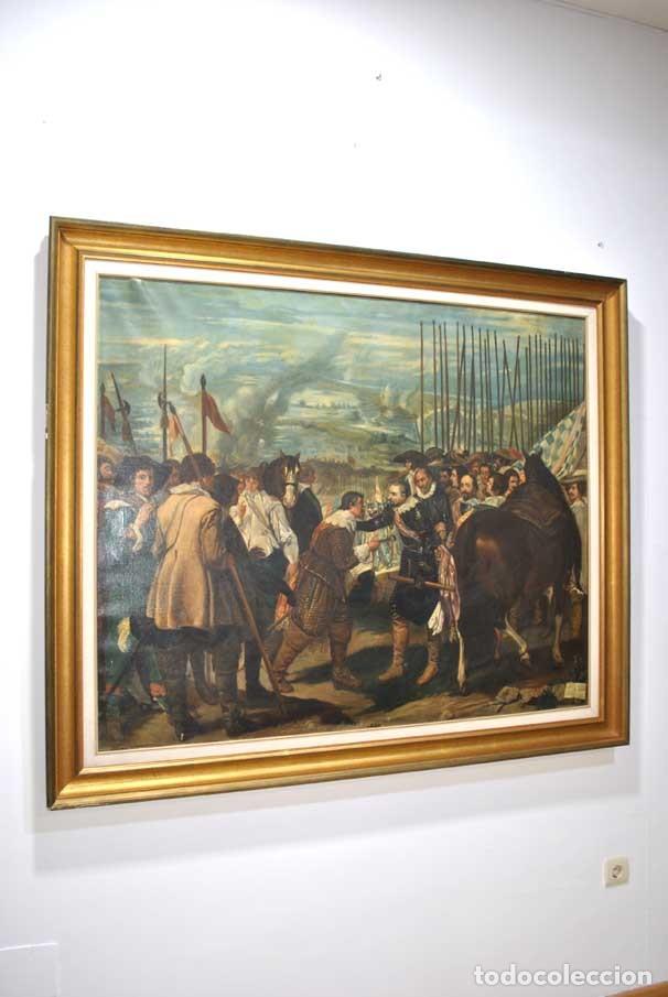Otros objetos de arte: CUADRO ANTIGUO IMPRESI&Oacute;N LA RENDICI&Oacute;N DE BREDA - Foto 1