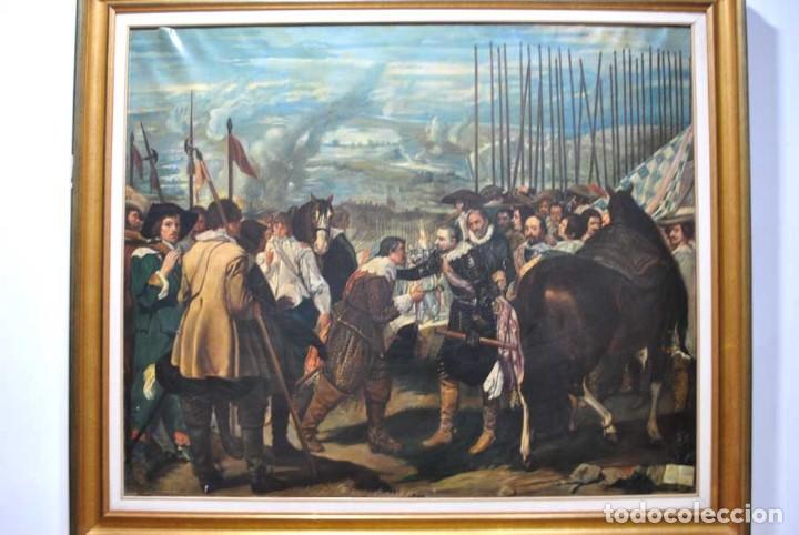 Otros objetos de arte: CUADRO ANTIGUO IMPRESI&Oacute;N LA RENDICI&Oacute;N DE BREDA - Foto 3