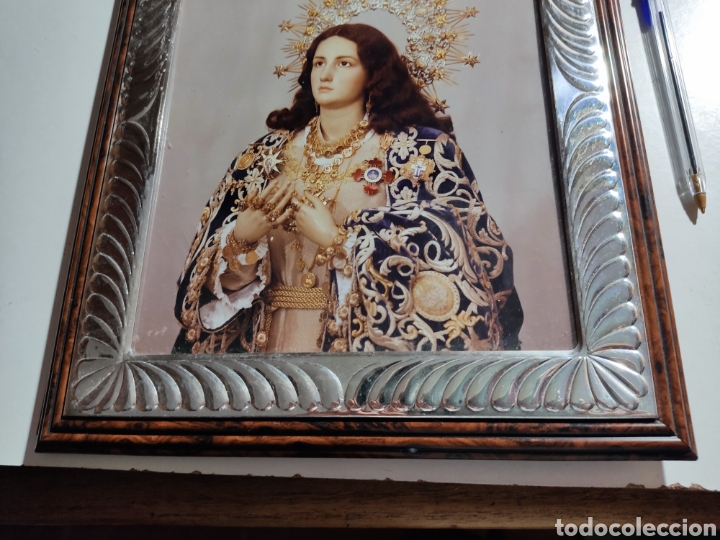 Otros objetos de arte: Cuadro marco plateado imagen virgen - Foto 3