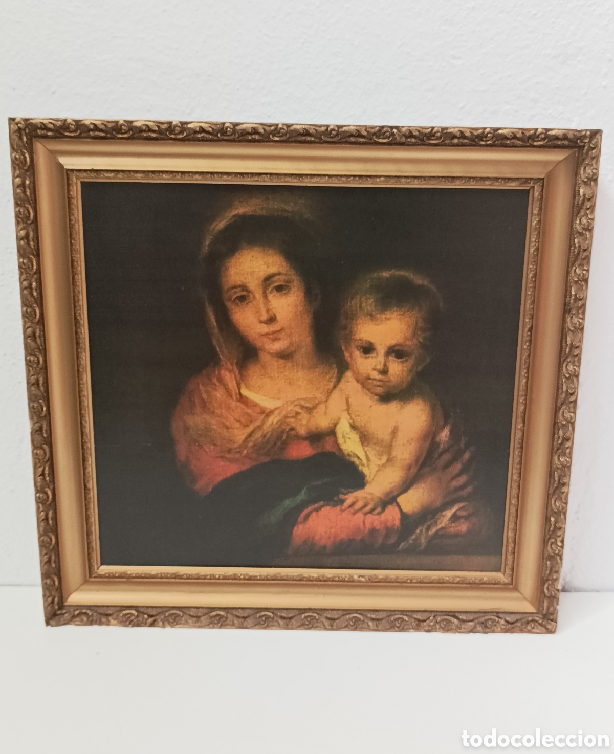 Otros objetos de arte: Cuadro de imagen de la Virgen con el Ni&ntilde;o Jes&uacute;s - Foto 5