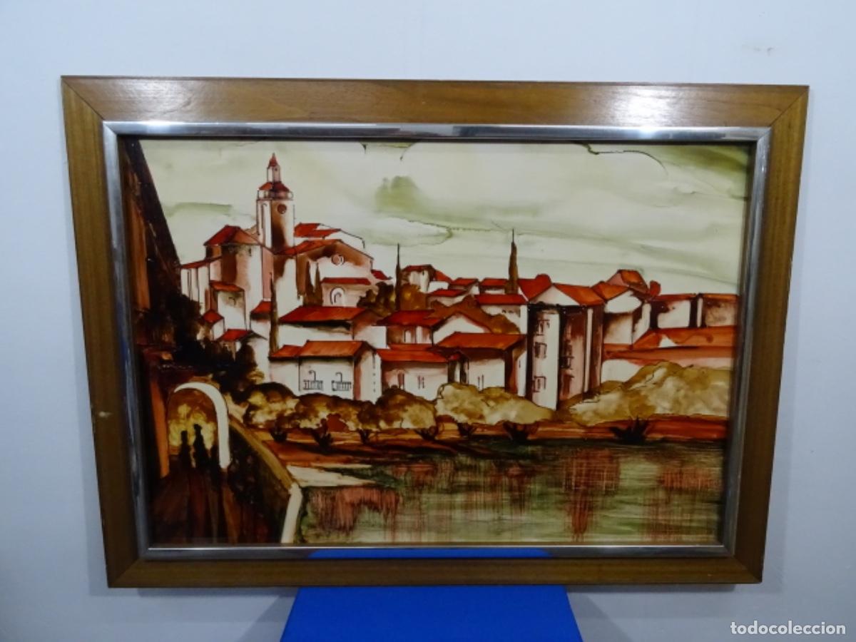 Otros objetos de arte: GRAN ESMALTE DE VALENT&Iacute;N NECTOR SALADRINAS. VANESSA. CADAQUES. - Foto 1