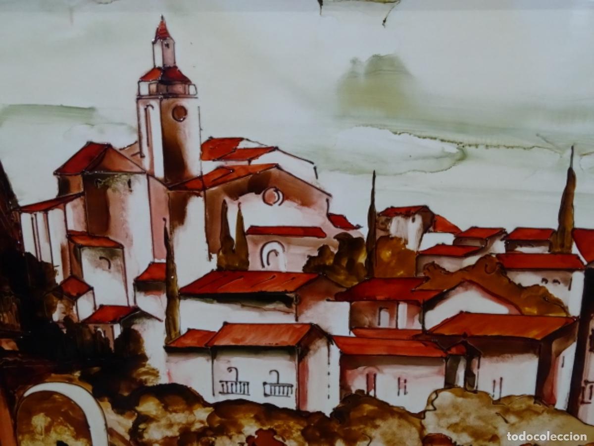 Otros objetos de arte: GRAN ESMALTE DE VALENT&Iacute;N NECTOR SALADRINAS. VANESSA. CADAQUES. - Foto 3