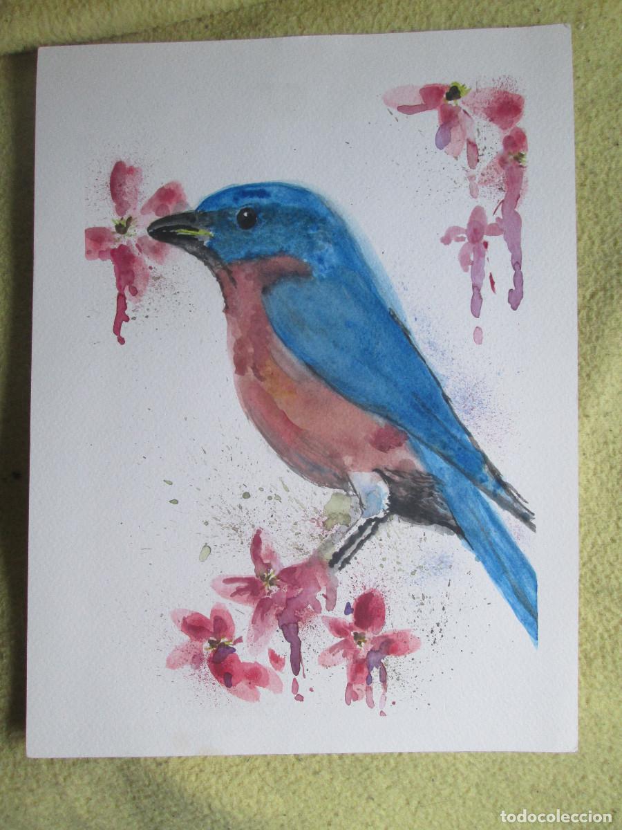 Otros objetos de arte: PAJARO AZUL - ACUARELA - Foto 1