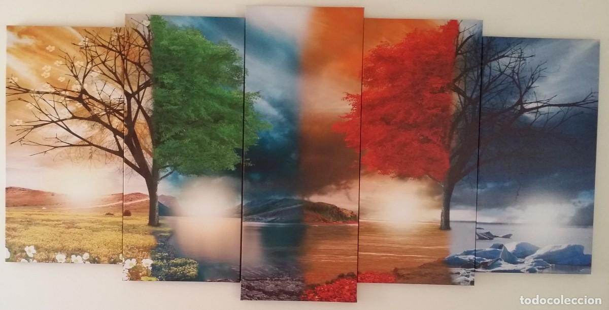 Otros objetos de arte: Mural con 5 paneles, ESTACIONES, perfectos - Foto 1