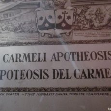 Otros Objetos de Arte: CARTEL APOTEOSIS DEL CARMELO