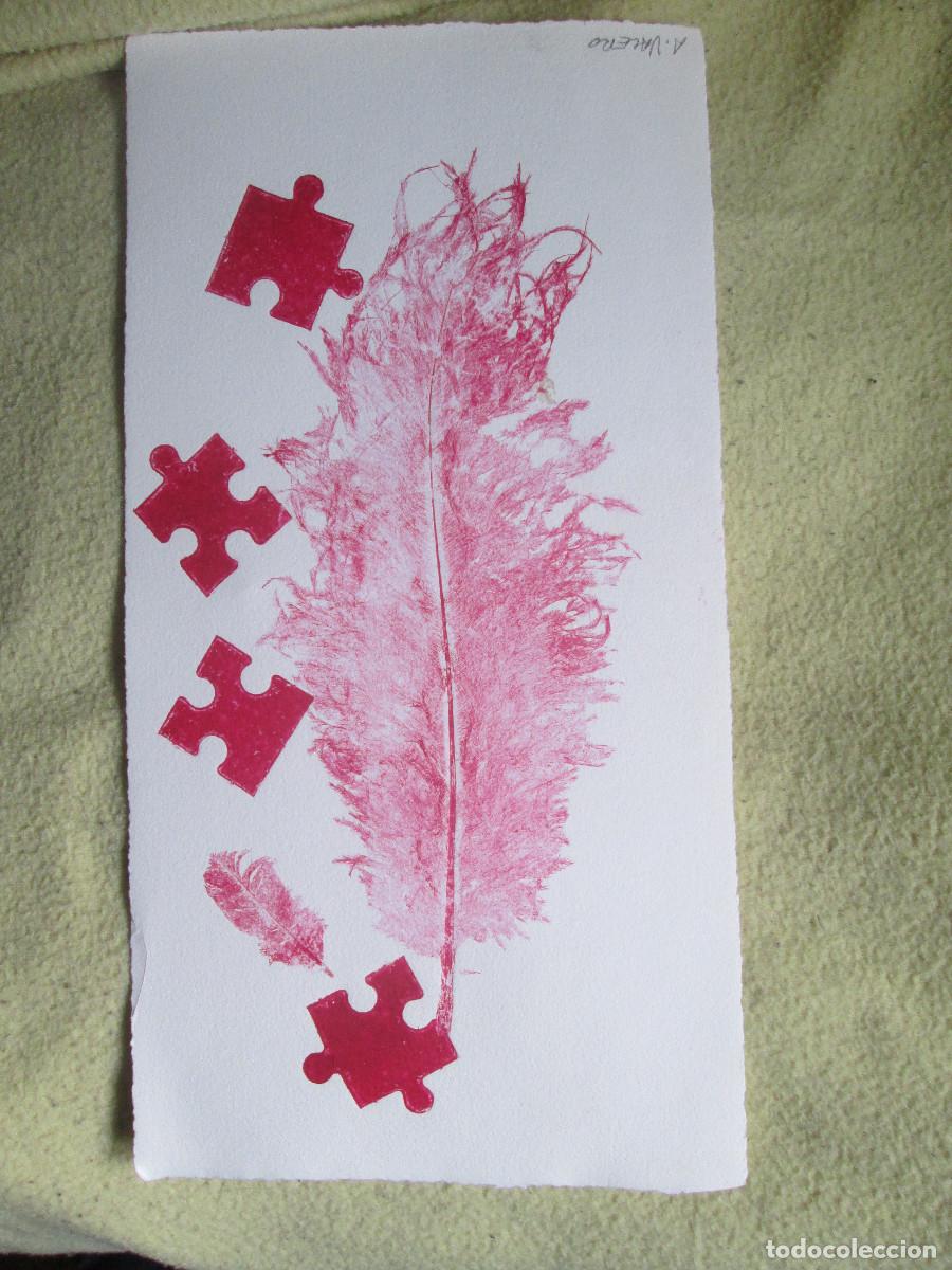 Otros objetos de arte: PLUMAS PUZZLE 3 - GRABADO - Foto 1
