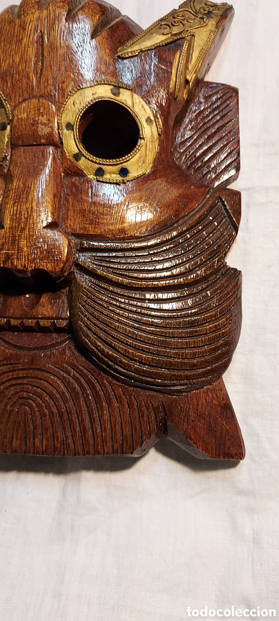Otros objetos de arte: MASCARA DE MADERA CARNAVAL - Foto 3
