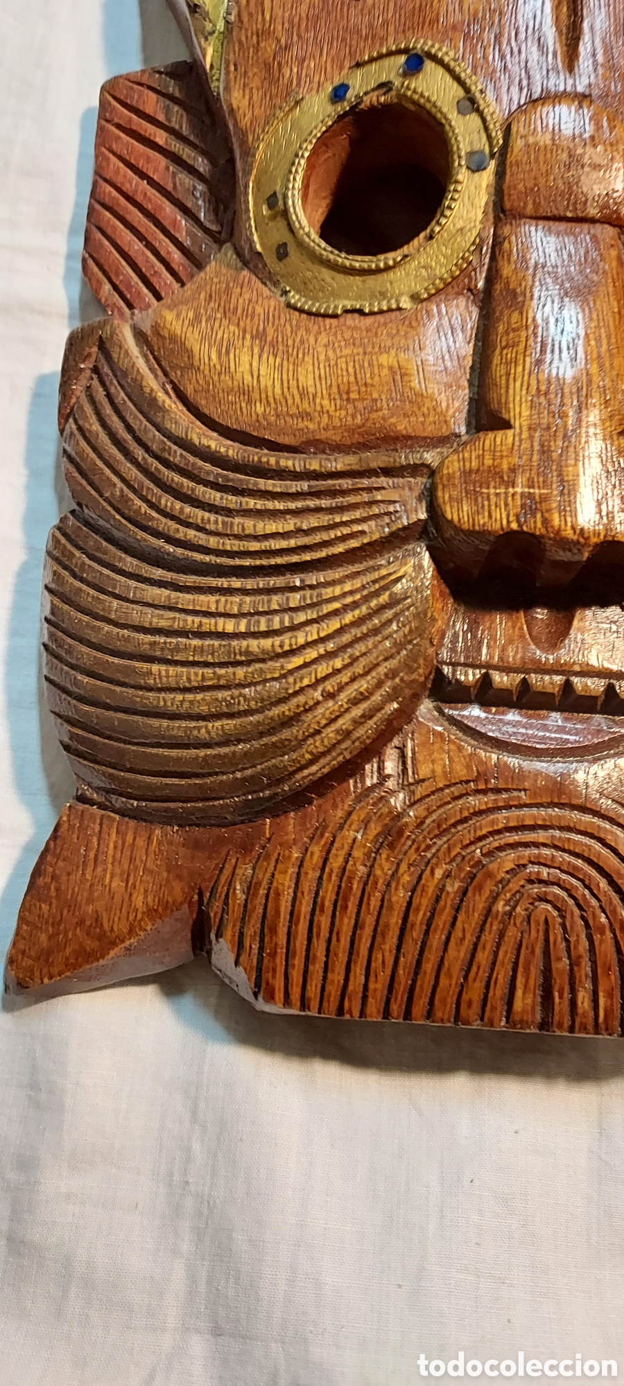 Otros objetos de arte: MASCARA DE MADERA CARNAVAL - Foto 4