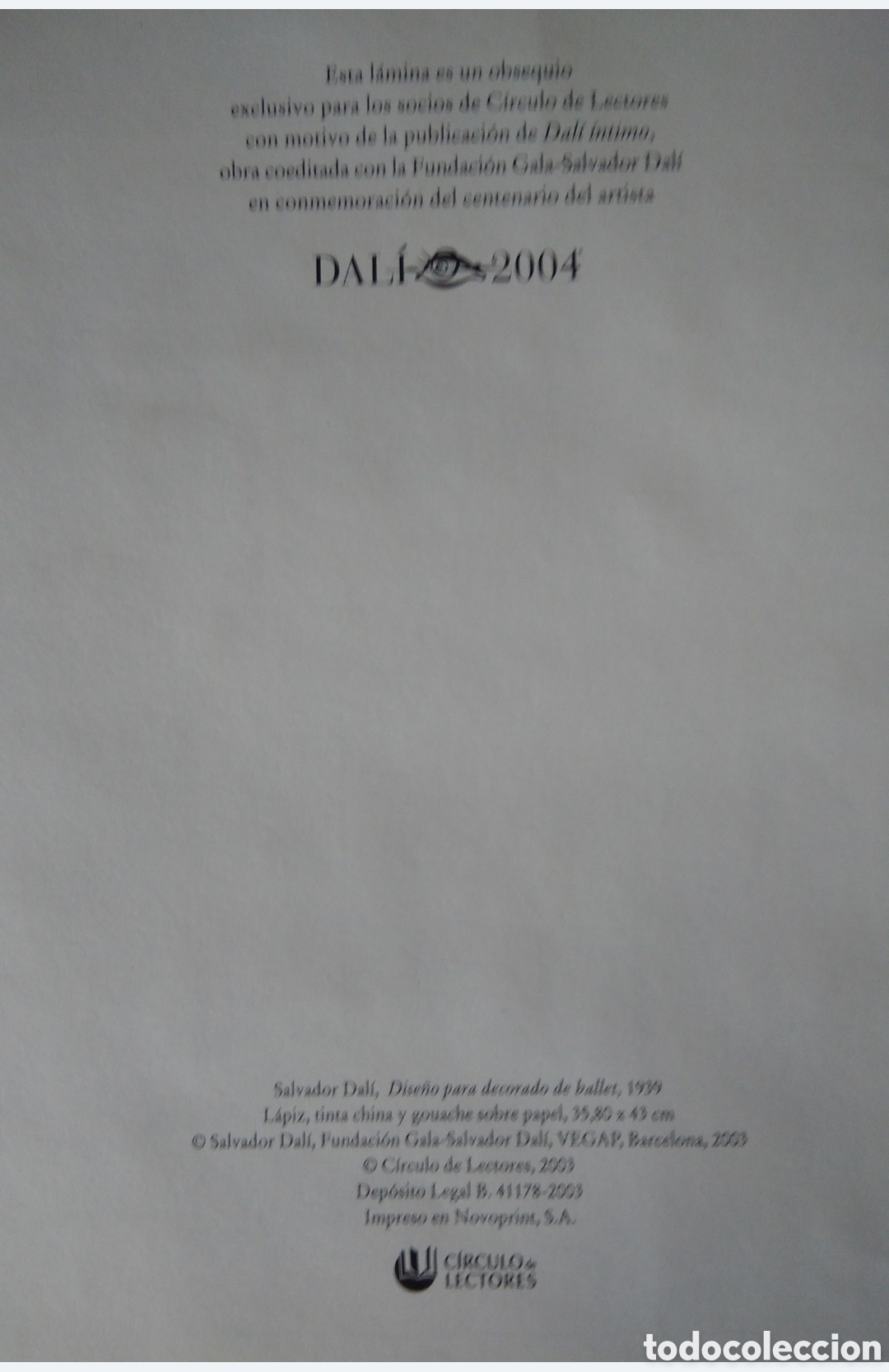 Otros objetos de arte: L&aacute;mina de Salvador Dal&iacute; - Foto 5