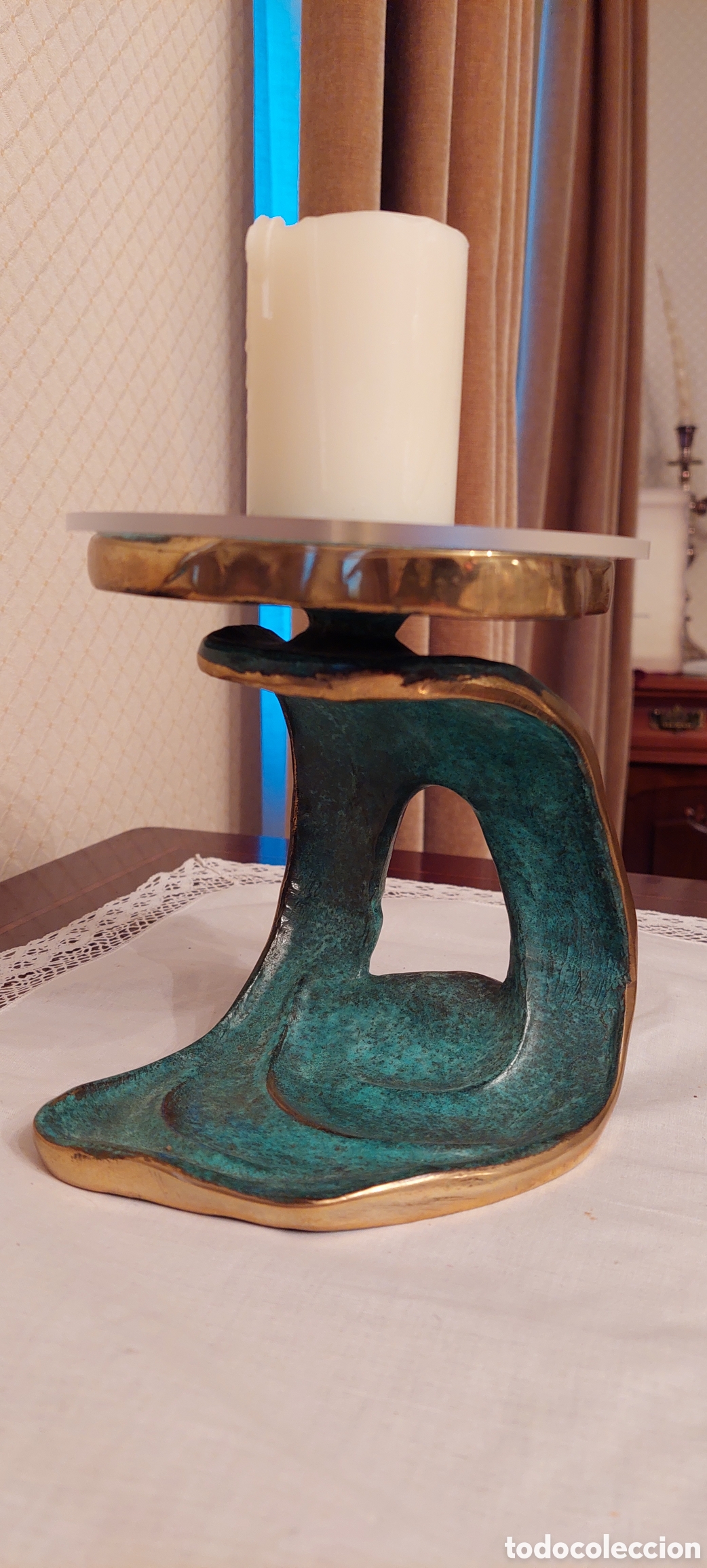 Otros objetos de arte: Caddelabro de bronce, 20 cm - Foto 1