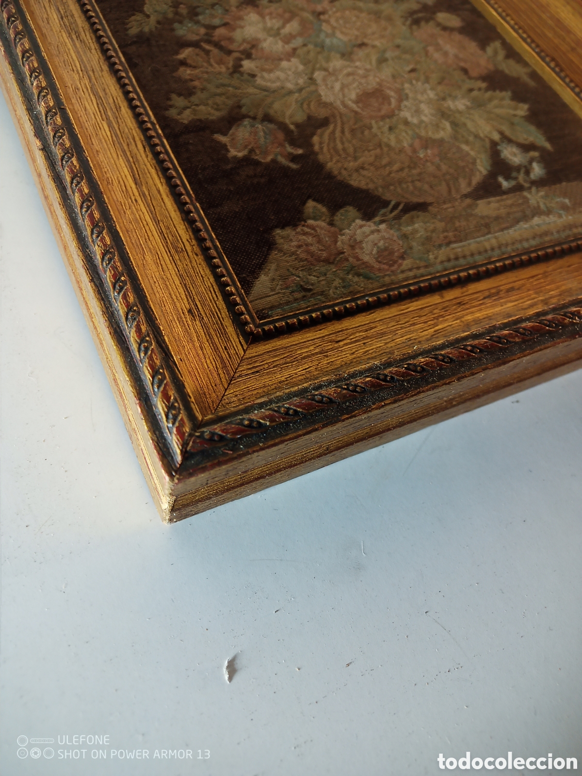 Otros objetos de arte: Antiguo tapiz enmarcado - Foto 3