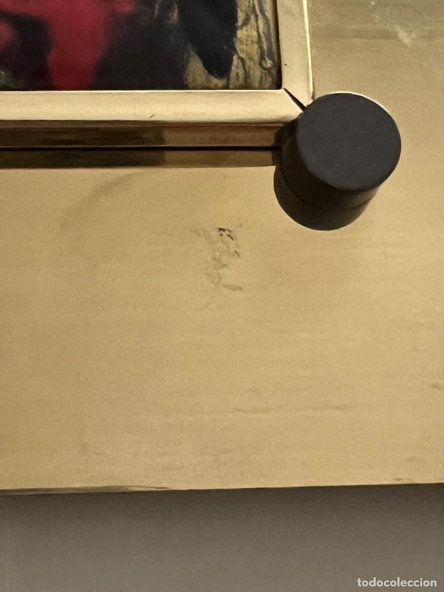 Otros objetos de arte: Antiguo cuadro esmalte marco lat&oacute;n - Foto 7