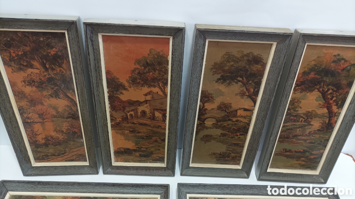Otros objetos de arte: Cuadros del Olmo im&aacute;genes barnizadas antiguos - Foto 7