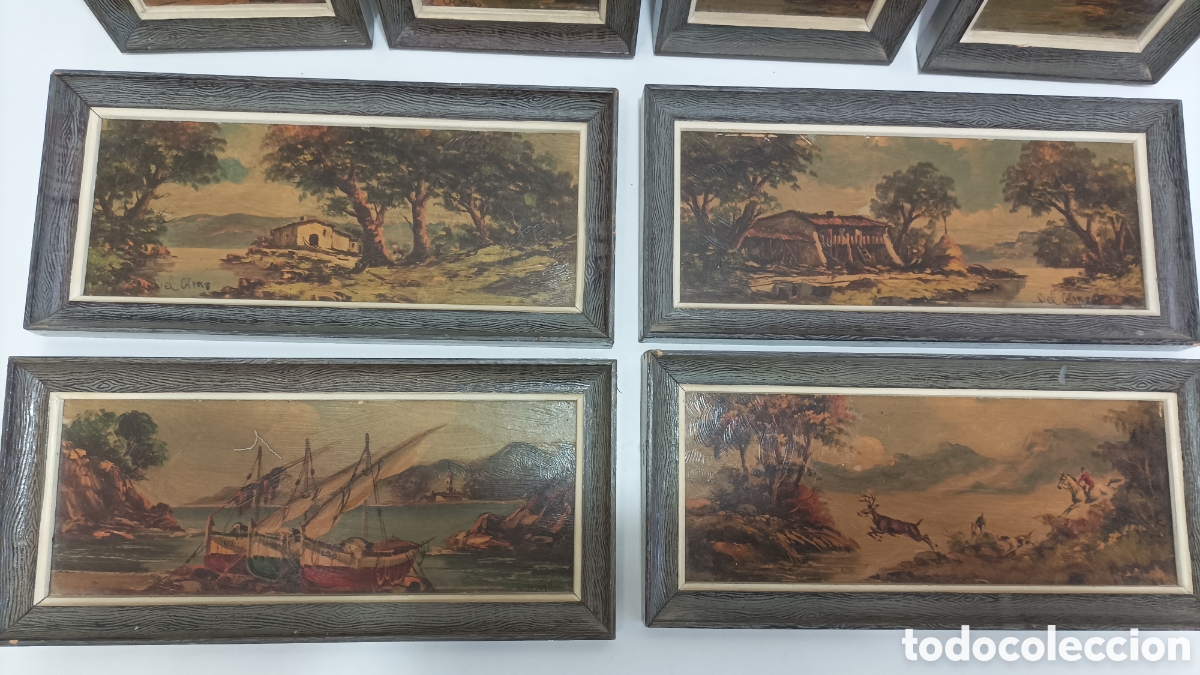 Otros objetos de arte: Cuadros del Olmo im&aacute;genes barnizadas antiguos - Foto 8