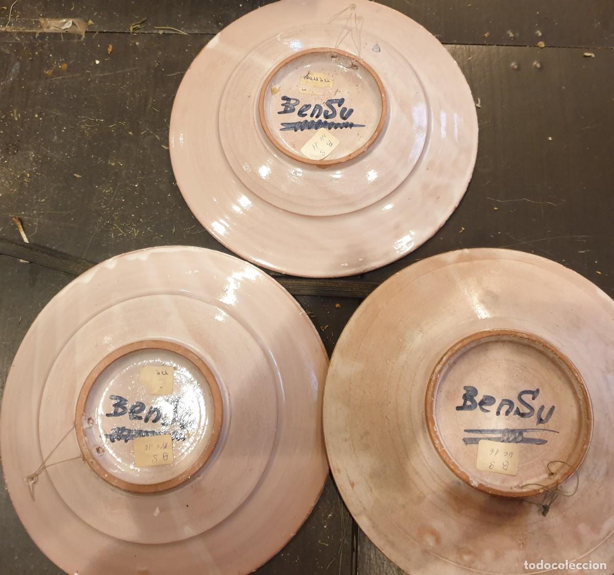 Otros objetos de arte: Juego de tres platos cer&aacute;micos &rdquo;peces&rdquo; - Foto 4