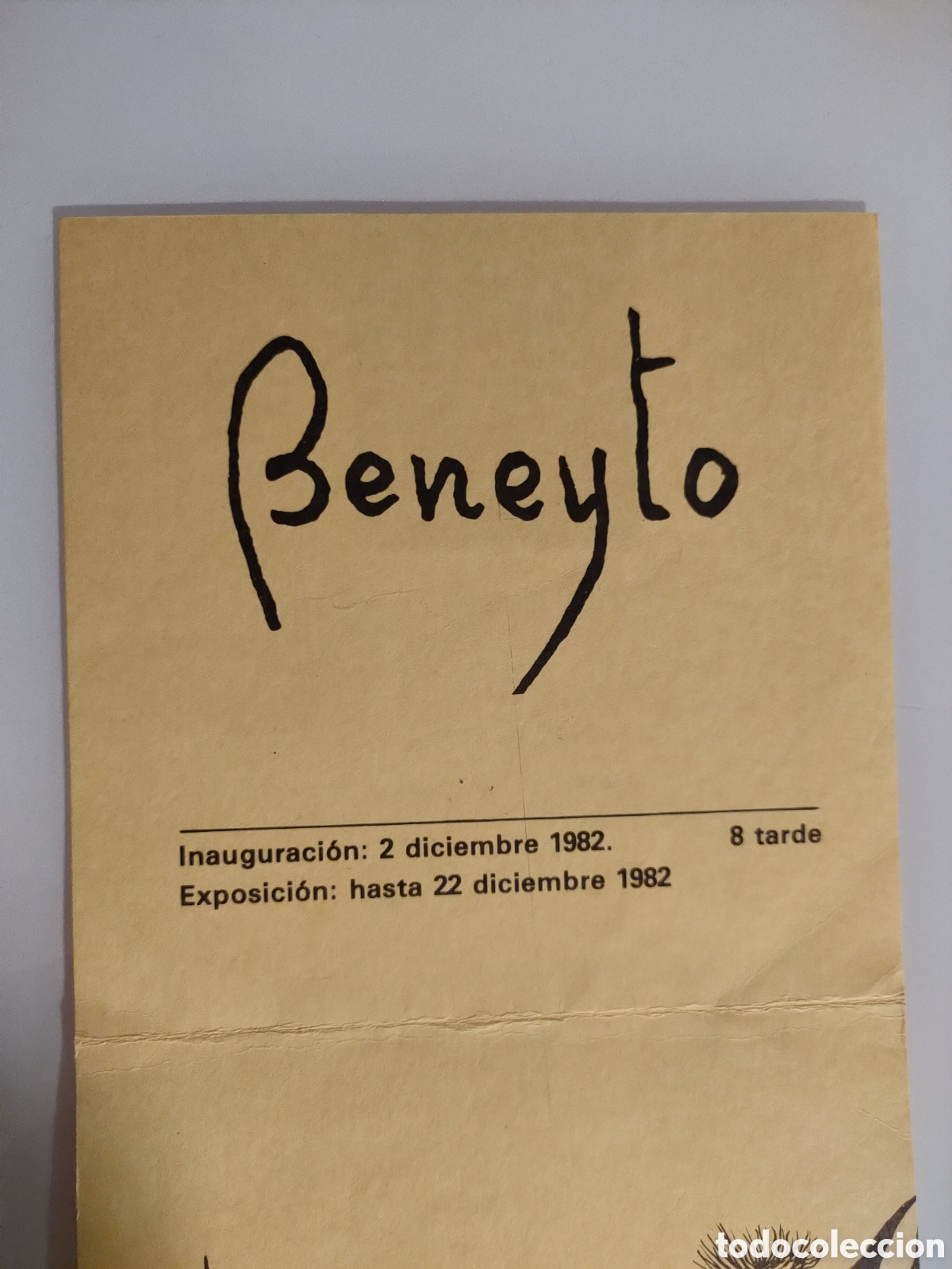 Otros objetos de arte: Invitaci&oacute;n exposici&oacute;n Beneyto 1982. - Foto 2