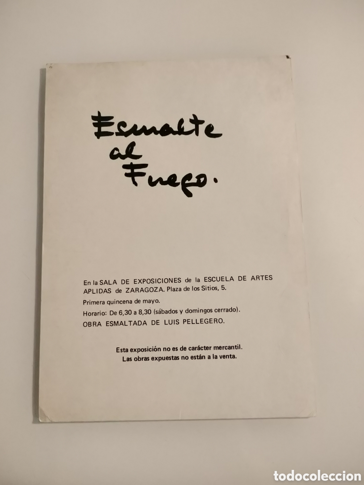 Otros objetos de arte: Cartel exposici&oacute;n Luis Pellegero. - Foto 2