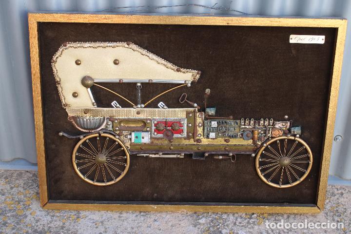 Otros objetos de arte: cuadro opel 1905 reciclado - Foto 1