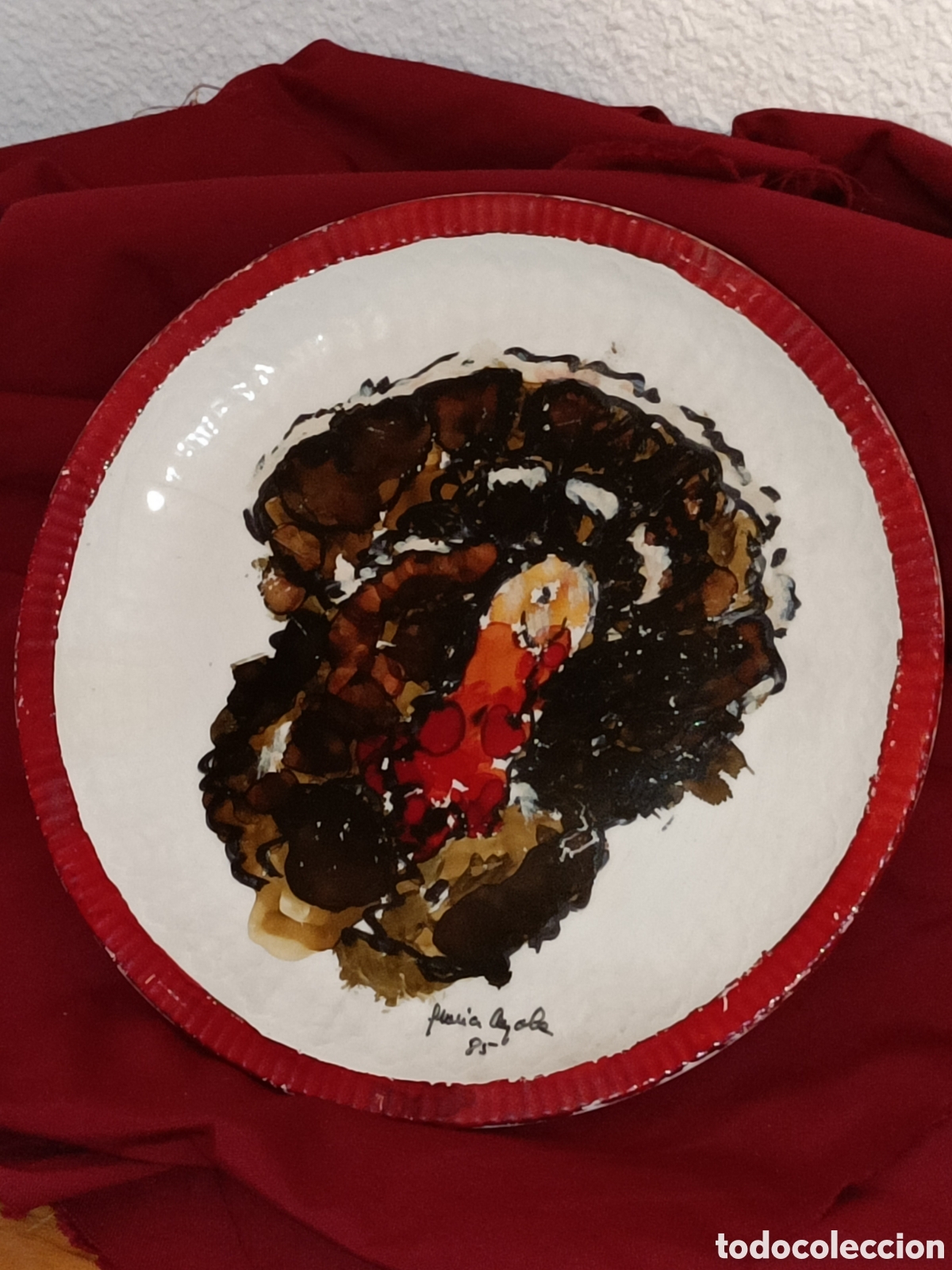 Otros objetos de arte: Mar&iacute;a Ayala. Pintura en plato. - Foto 1