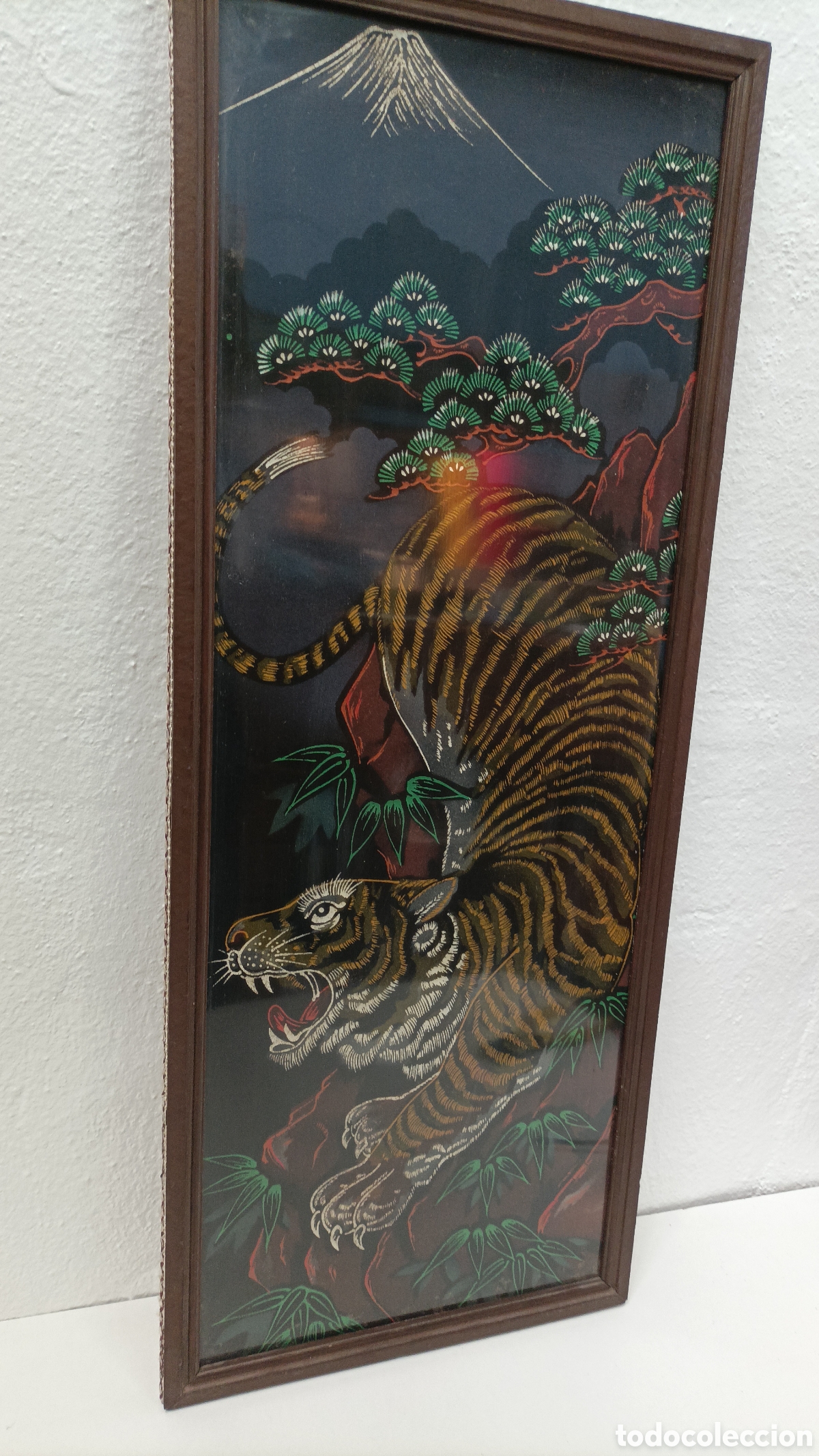 Otros objetos de arte: Cuadro de tela pintada antigua - Foto 1