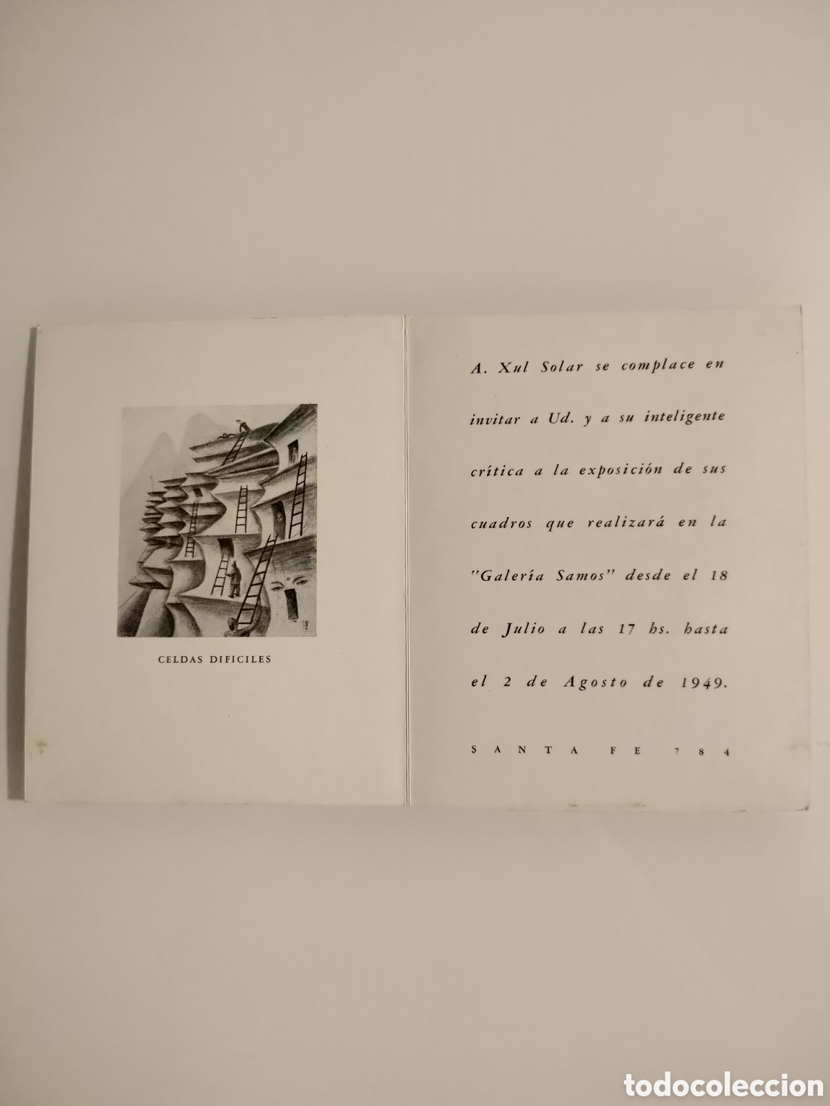 Otros objetos de arte: Invitaci&oacute;n Xul Solar, 1949. - Foto 2