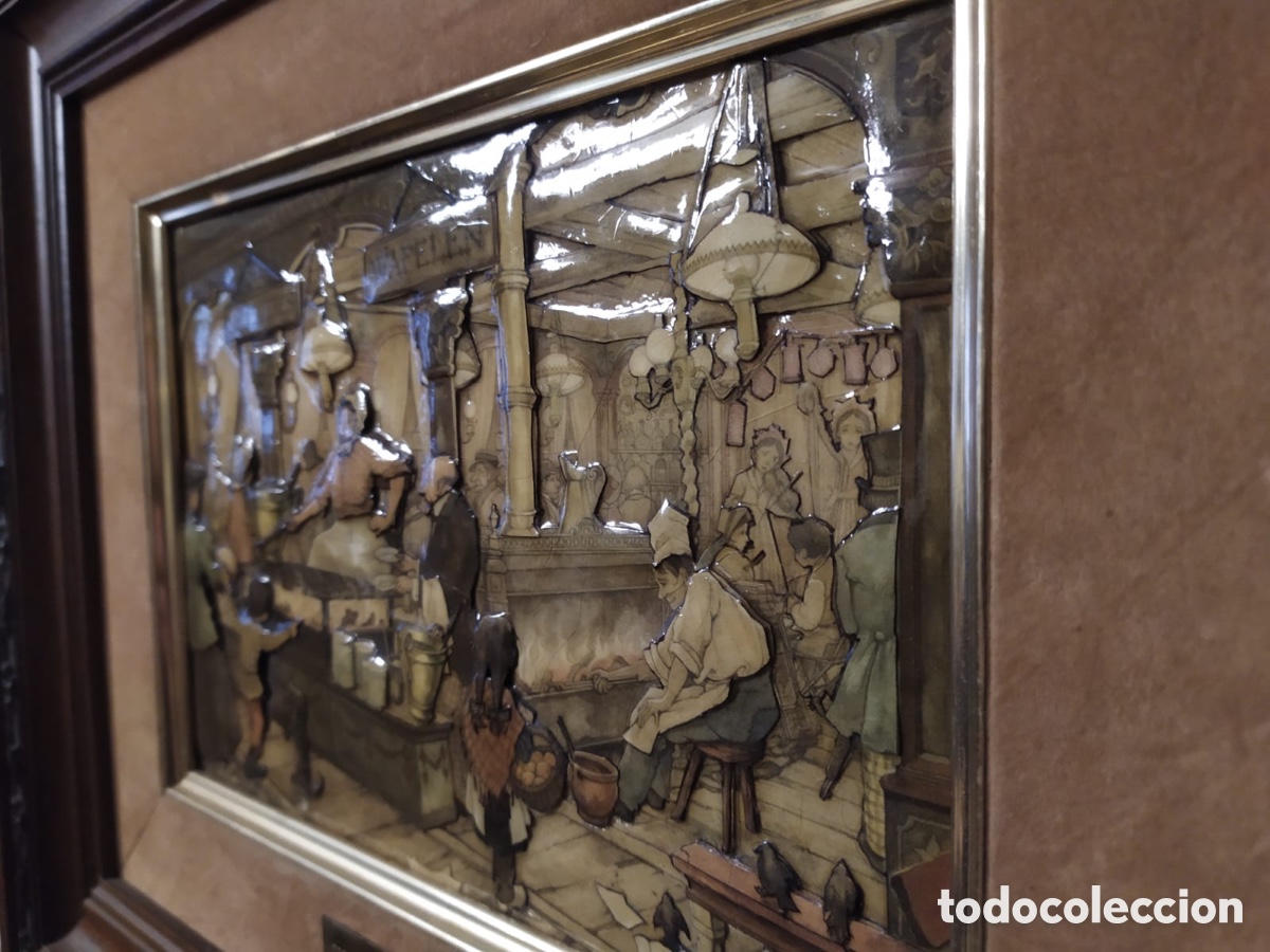 Otros objetos de arte: Cuadro 3D &rdquo;Mercado&rdquo; de Anton Pieck - Foto 4
