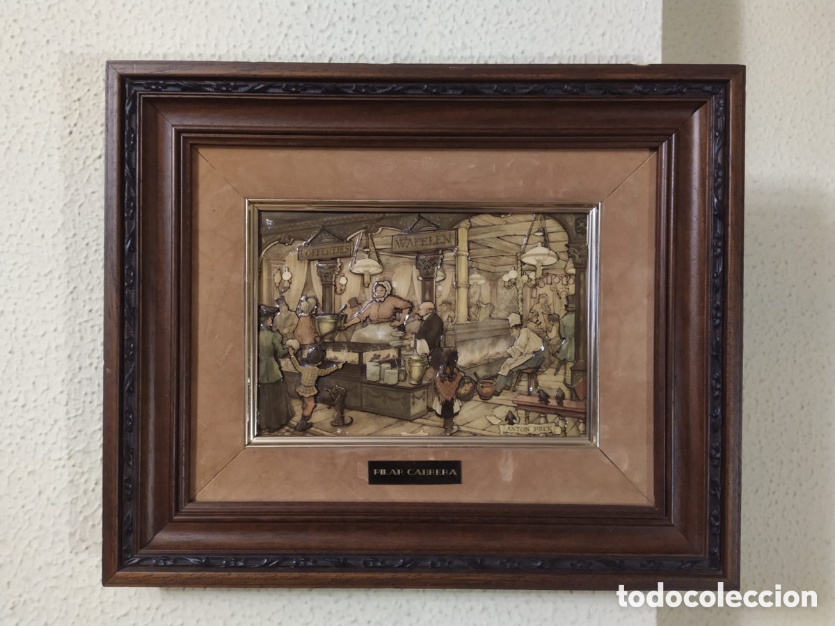 Otros objetos de arte: Cuadro 3D &rdquo;Mercado&rdquo; de Anton Pieck - Foto 1