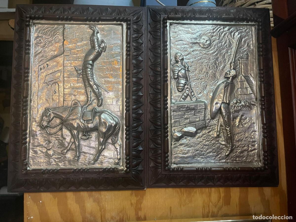 Otros objetos de arte: Cuadros Quijote plata - Foto 1