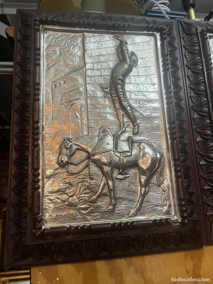 Otros objetos de arte: Cuadros Quijote plata - Foto 2