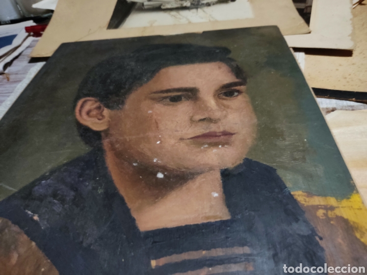 Otros objetos de arte: Dibujo sobre chapa de madera ni&ntilde;o - Foto 2