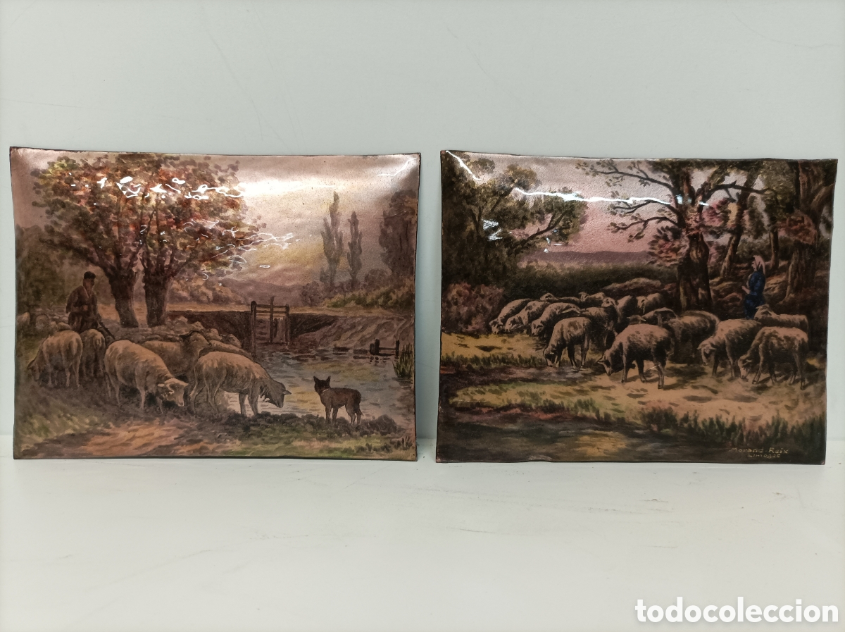 Otros objetos de arte: Pareja de esmaltes Limoges - Foto 1
