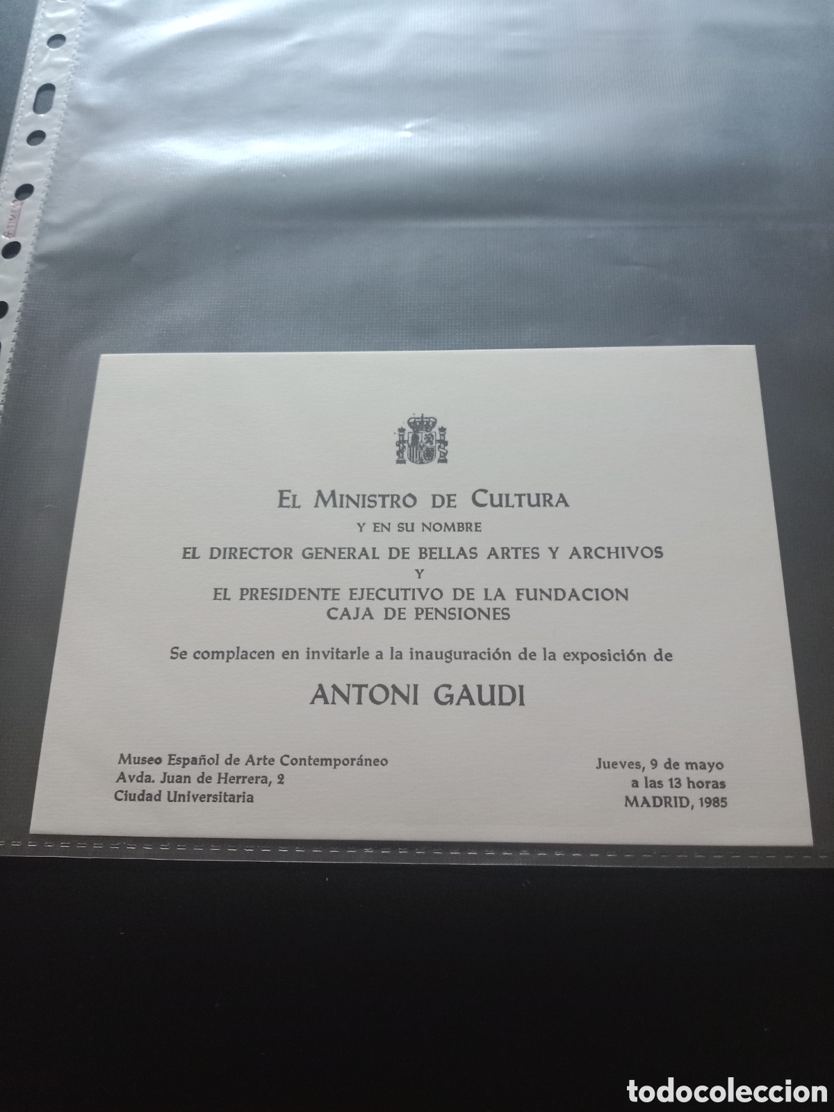 Otros objetos de arte: Invitaci&oacute;n Antoni Gaudi - Foto 1