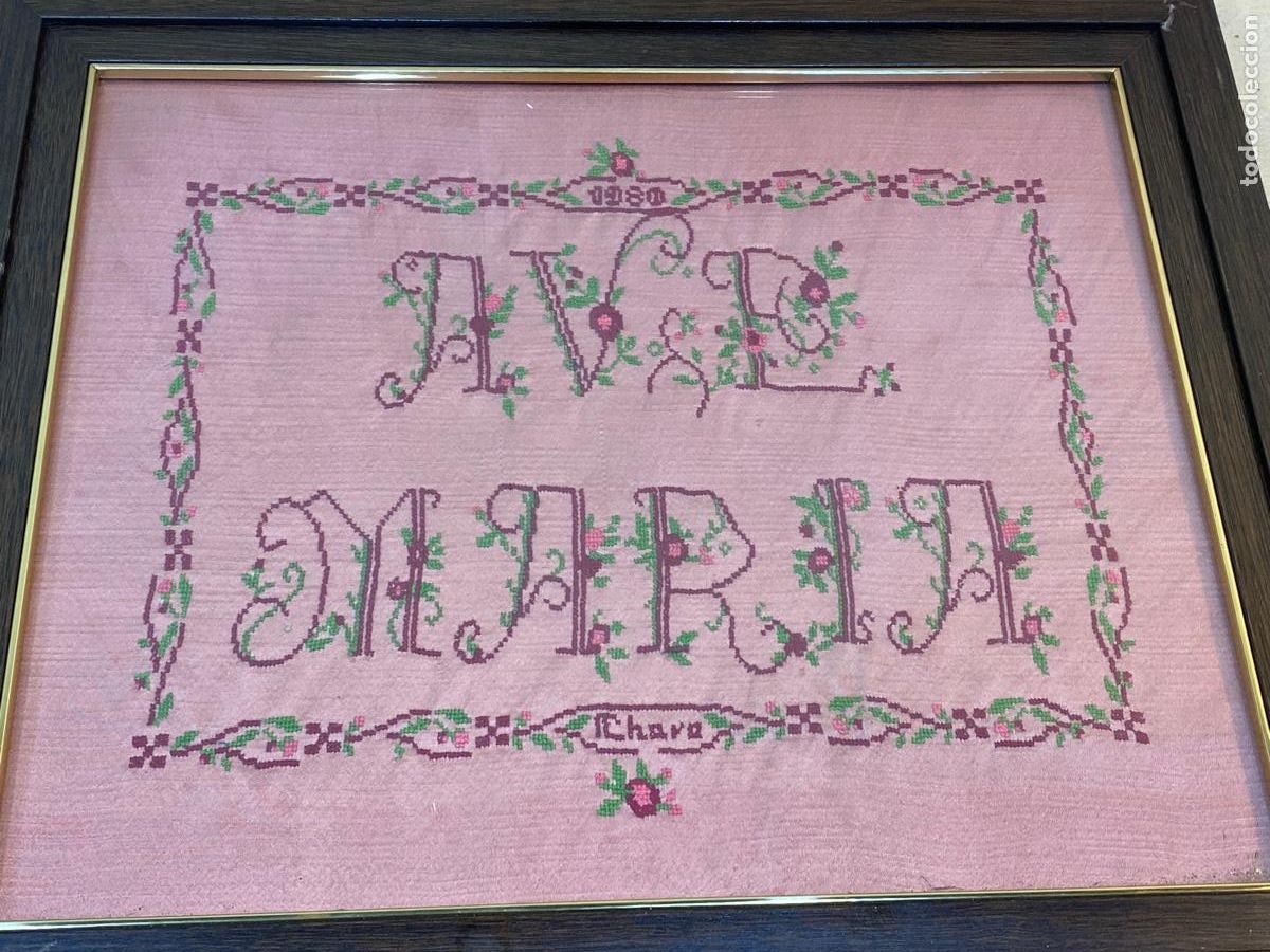 Otros objetos de arte: -CUADRO AVE MARIA BORDADO - Foto 2