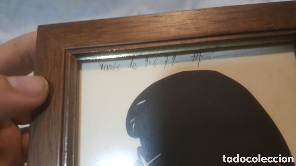 Otros objetos de arte: SILUETA RECORTADA ENMARCADA Y FIRMADA - Foto 2