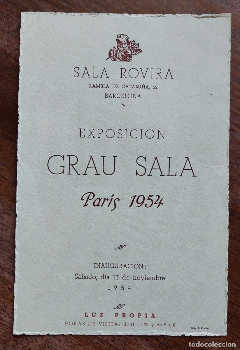 Otros objetos de arte: GRAU SALA EXPOSICION SALA ROVIRA 1954 - Foto 2