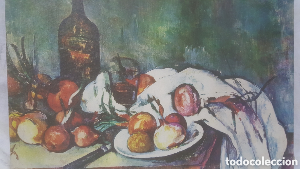 Otros objetos de arte: ANTIGUA IMPRESION EN LIENZO DE BODEG&Oacute;N 50X34,5 CM - Foto 2