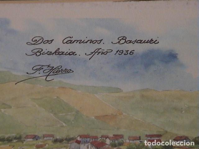 Otros objetos de arte: DOS CAMiNOS ,BASAURI. 1936 F.Hierro. - Foto 3