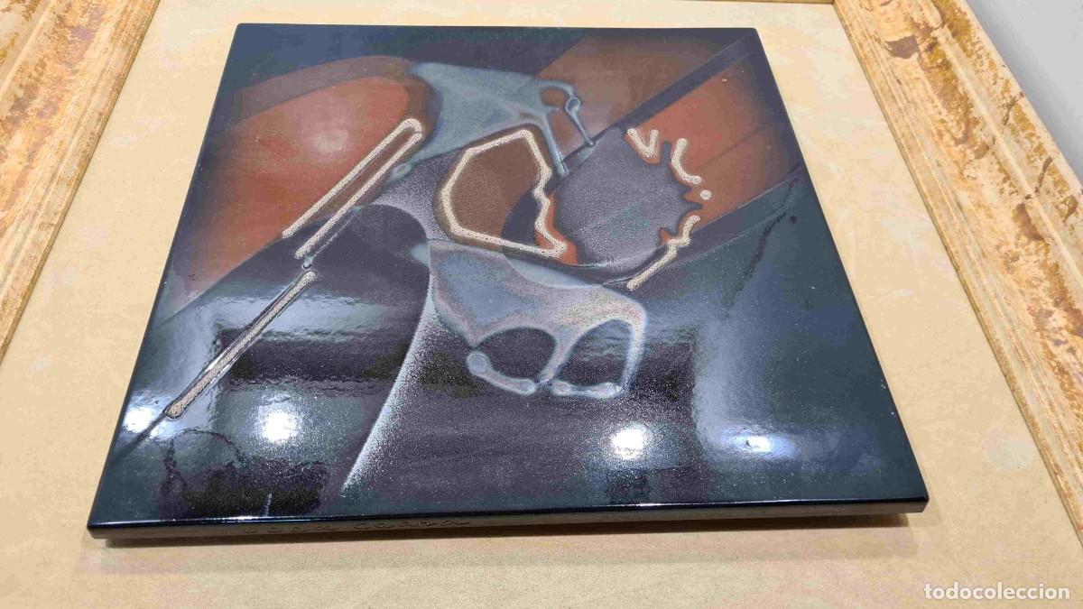 Otros objetos de arte: AZULEJO DE CERAMICA ABSTRACTO ENMARCADO - Foto 1