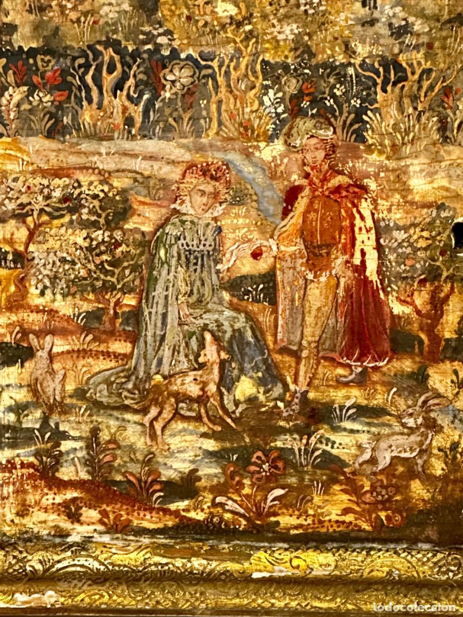 Otros objetos de arte: PUERTA CHINA PINTADA EN RELIEVE - S. XIX - Foto 5