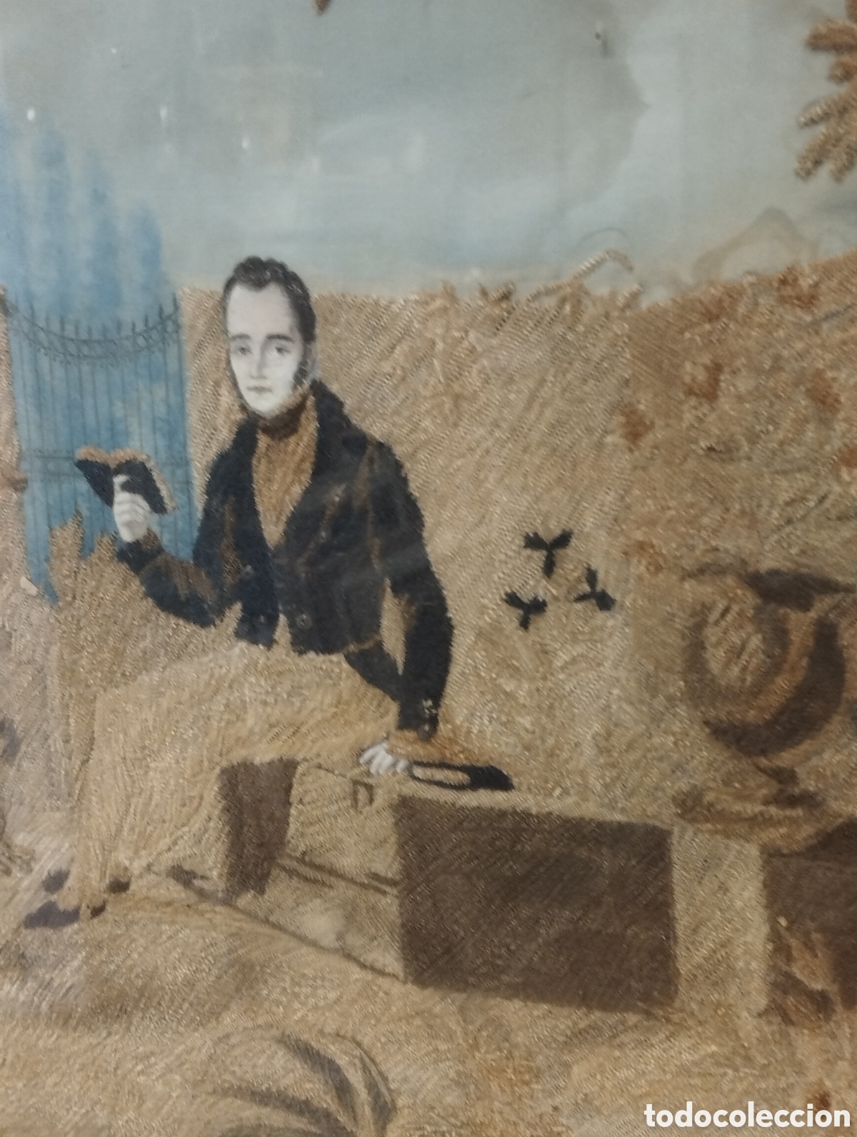 Otros objetos de arte: Bordado del siglo XIX - Foto 3
